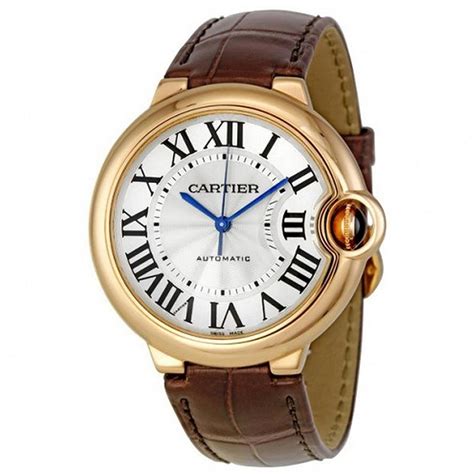 cartier brown leather watch|cartier automatic watch leather strap.